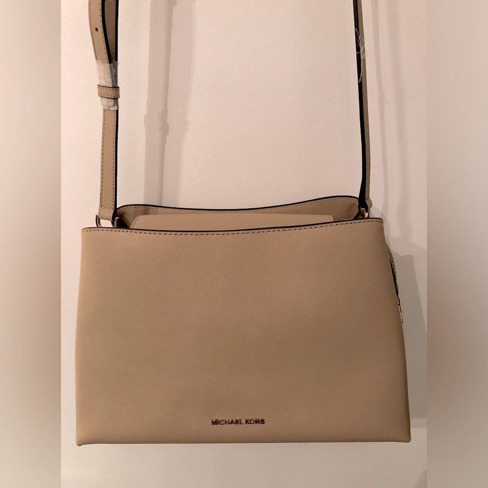 Michael Kors saffiano leather cream purse